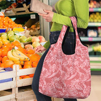 Tahiti Tarona Tiare Floral Grocery Bag Monstera Palm Tropical Leaves - Polynesian Pride