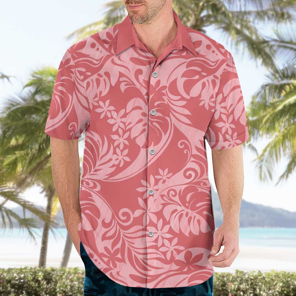 Tahiti Tarona Tiare Floral Hawaiian Shirt Monstera Palm Tropical Leaves LT01 - Polynesian Pride