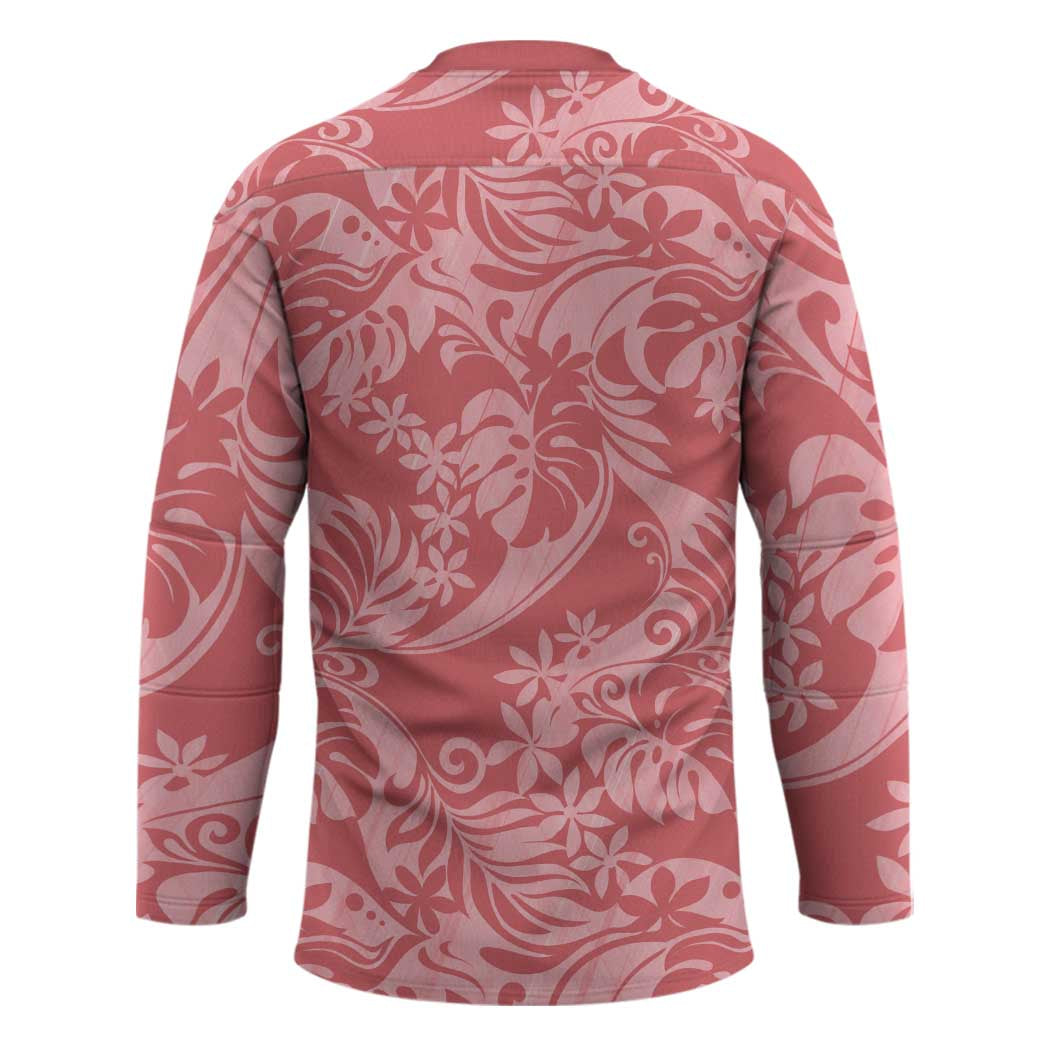 Tahiti Tarona Tiare Floral Hockey Jersey Monstera Palm Tropical Leaves LT01 - Polynesian Pride