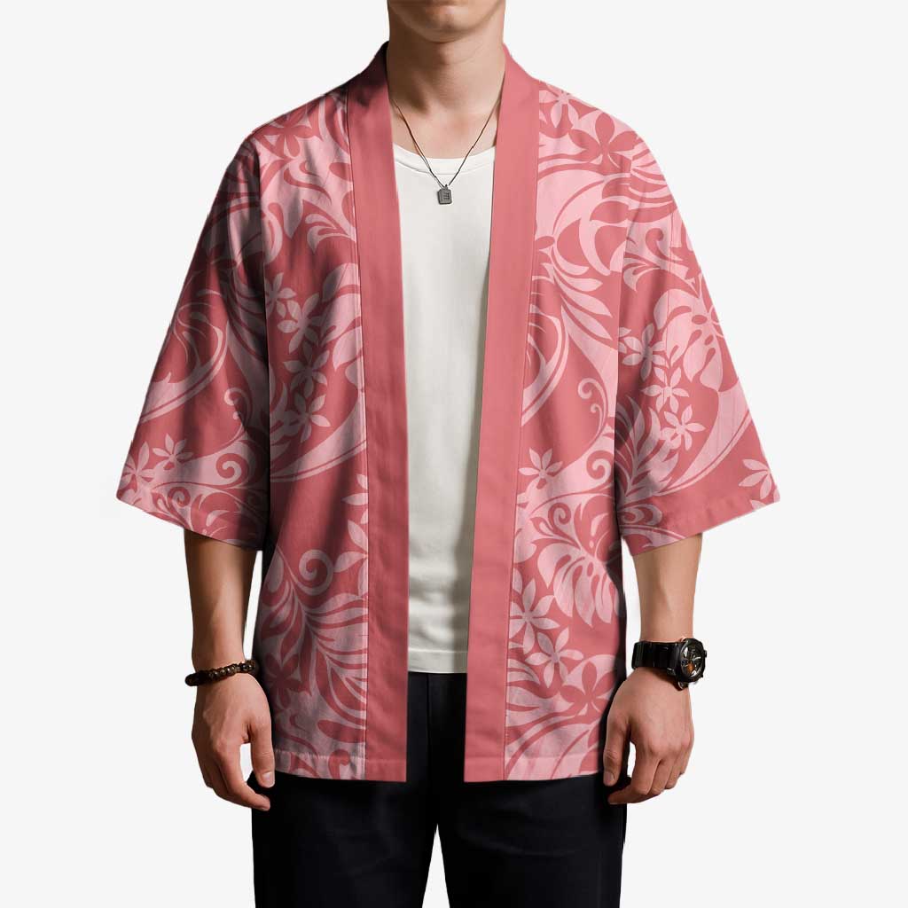 Tahiti Tarona Tiare Floral Kimono Monstera Palm Tropical Leaves - Polynesian Pride