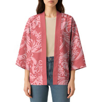 Tahiti Tarona Tiare Floral Kimono Monstera Palm Tropical Leaves - Polynesian Pride
