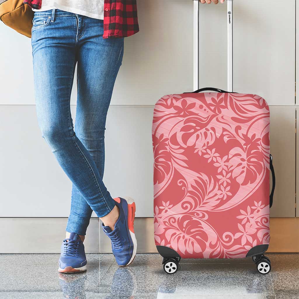 Tahiti Tarona Tiare Floral Luggage Cover Monstera Palm Tropical Leaves LT01 - Polynesian Pride
