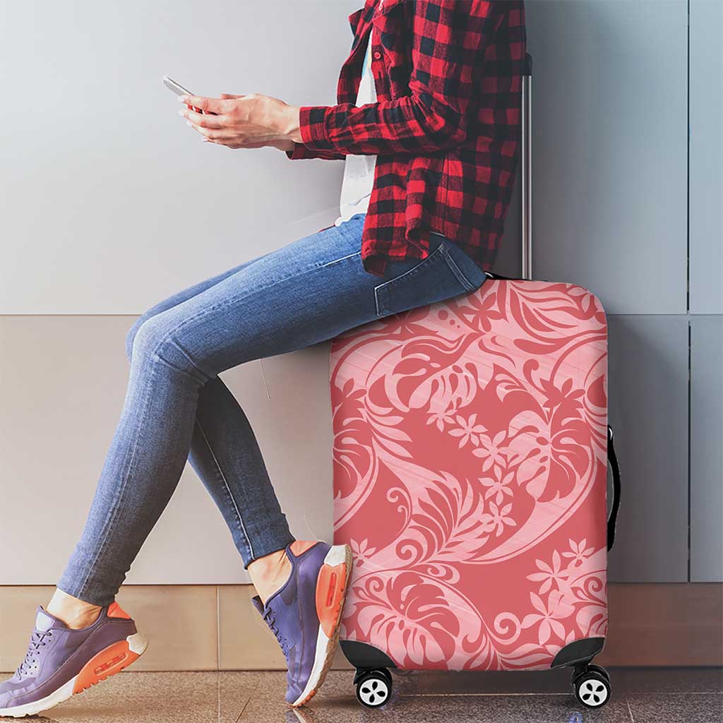 Tahiti Tarona Tiare Floral Luggage Cover Monstera Palm Tropical Leaves LT01 - Polynesian Pride
