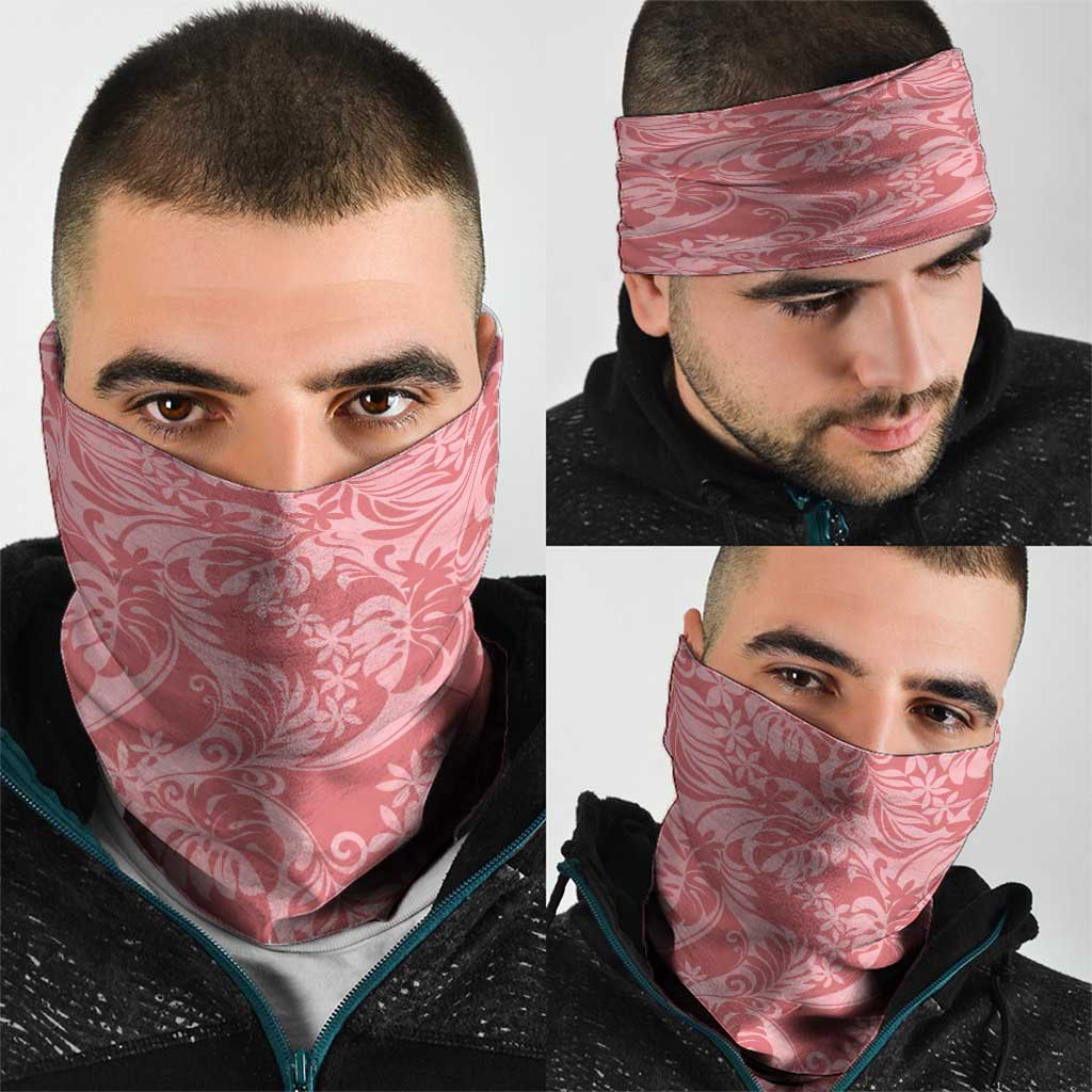 Tahiti Tarona Tiare Floral Neck Gaiter Monstera Palm Tropical Leaves - Polynesian Pride