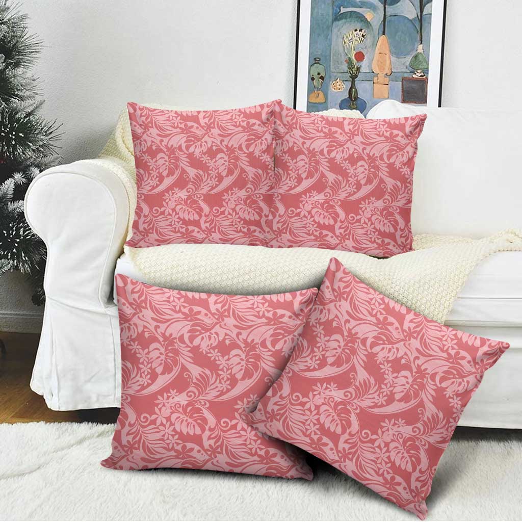 Tahiti Tarona Tiare Floral Pillow Cover Monstera Palm Tropical Leaves - Polynesian Pride
