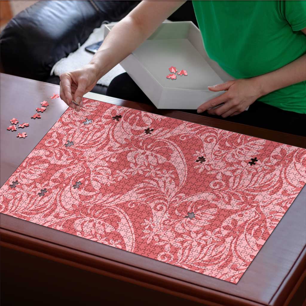 Tahiti Tarona Tiare Floral Puzzle Monstera Palm Tropical Leaves - Polynesian Pride
