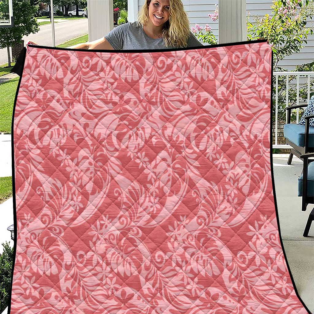 Tahiti Tarona Tiare Floral Quilt Monstera Palm Tropical Leaves - Polynesian Pride