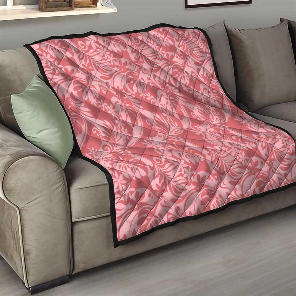 Tahiti Tarona Tiare Floral Quilt Monstera Palm Tropical Leaves - Polynesian Pride