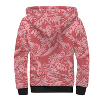 Tahiti Tarona Tiare Floral Sherpa Hoodie Monstera Palm Tropical Leaves LT01 - Polynesian Pride