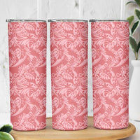 Tahiti Tarona Tiare Floral Skinny Tumbler Monstera Palm Tropical Leaves LT01 - Polynesian Pride