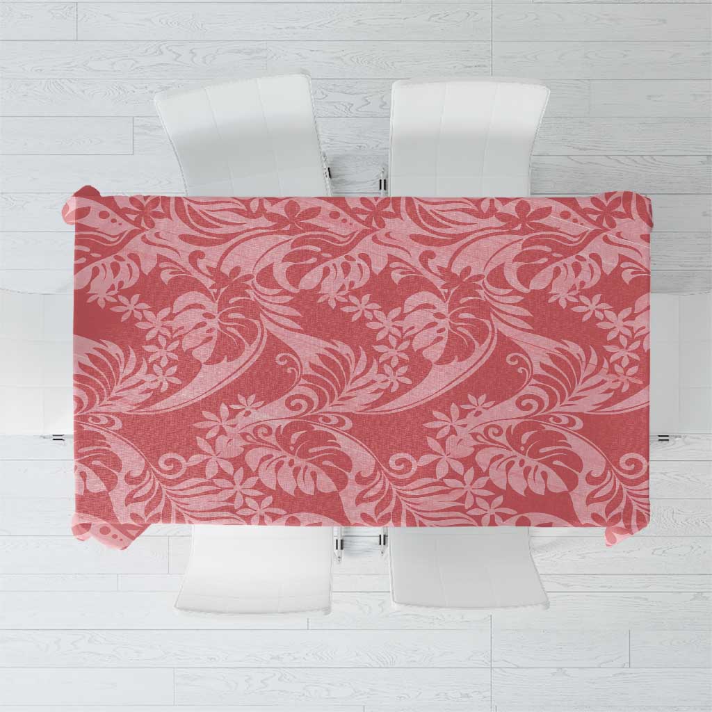 Tahiti Tarona Tiare Floral Tablecloth Monstera Palm Tropical Leaves - Polynesian Pride