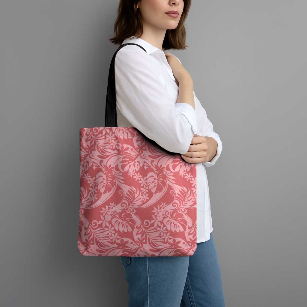Tahiti Tarona Tiare Floral Tote Bag Monstera Palm Tropical Leaves - Polynesian Pride