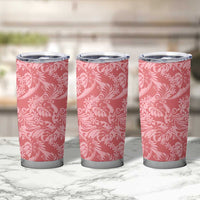 Tahiti Tarona Tiare Floral Tumbler Cup Monstera Palm Tropical Leaves LT01 - Polynesian Pride