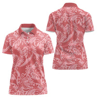 Tahiti Tarona Tiare Floral Women Polo Shirt Monstera Palm Tropical Leaves LT01 - Polynesian Pride