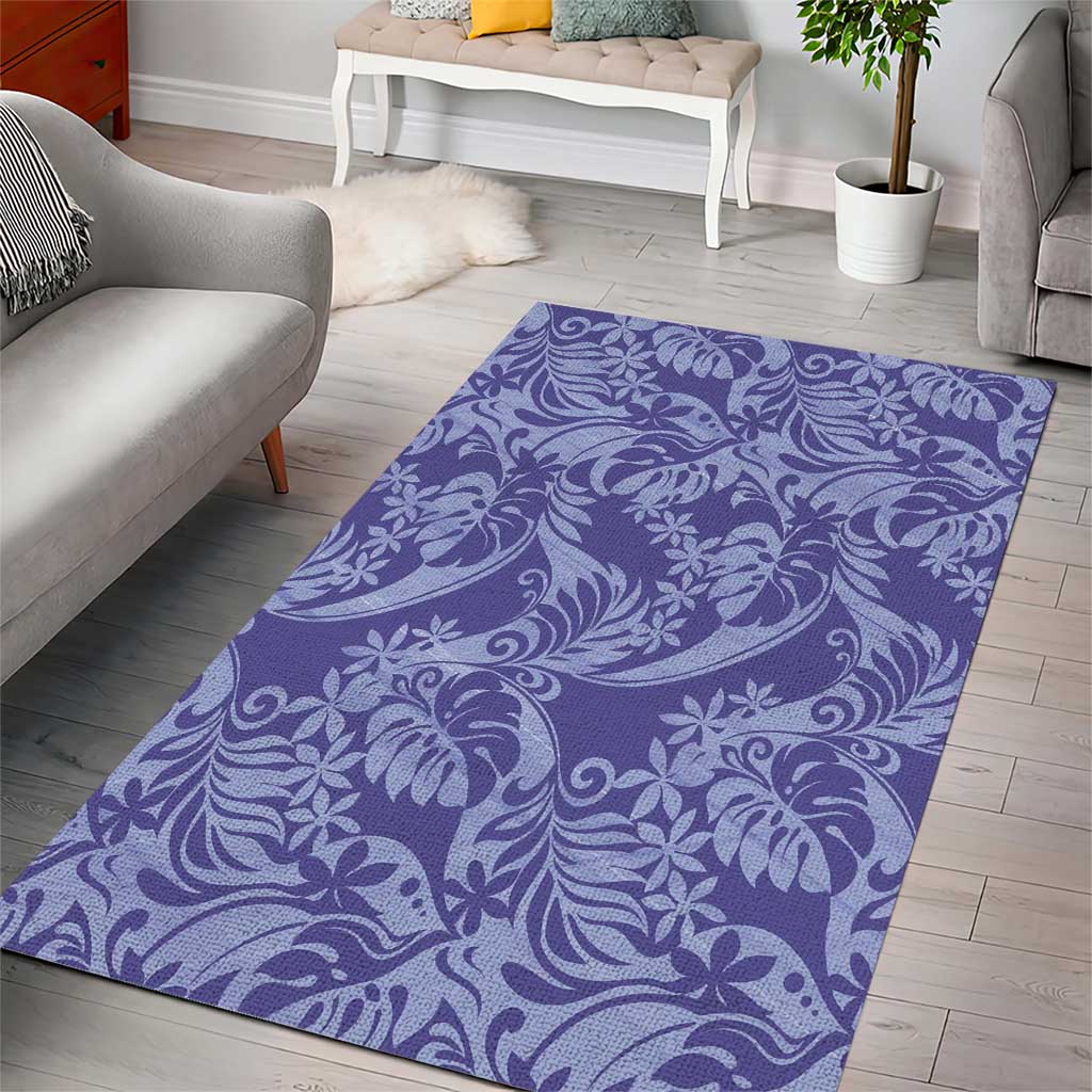 Tahiti Vareau Tiare Floral Area Rug Monstera Palm Tropical Leaves - Polynesian Pride