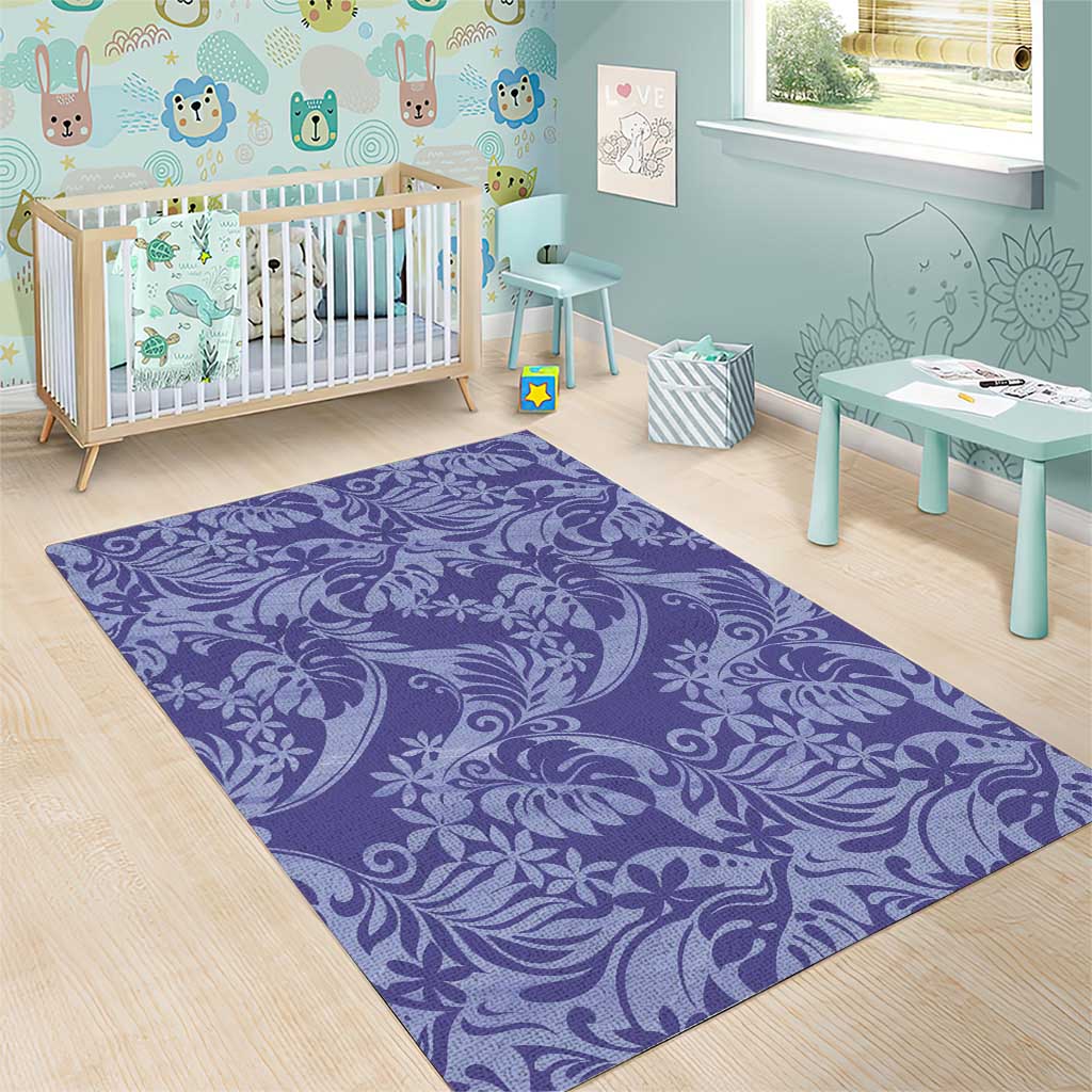 Tahiti Vareau Tiare Floral Area Rug Monstera Palm Tropical Leaves - Polynesian Pride