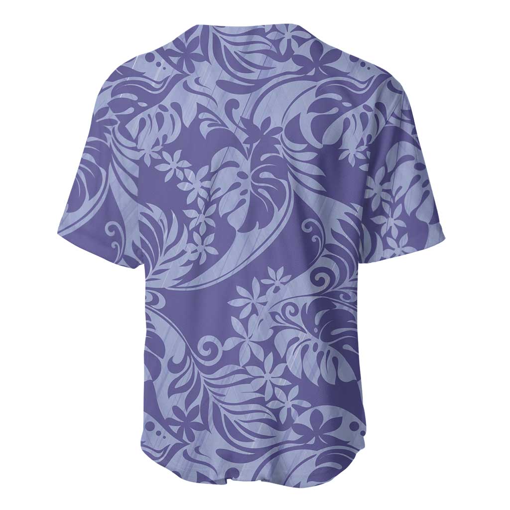 Tahiti Vareau Tiare Floral Baseball Jersey Monstera Palm Tropical Leaves - Polynesian Pride