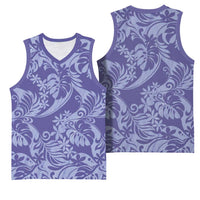 Tahiti Vareau Tiare Floral Basketball Jersey Monstera Palm Tropical Leaves LT01 - Polynesian Pride