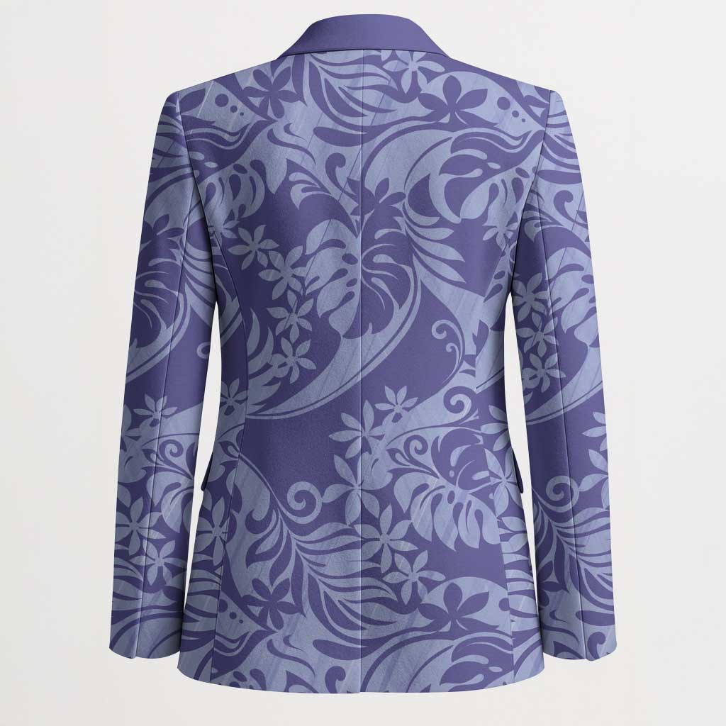 Tahiti Vareau Tiare Floral Blazer Monstera Palm Tropical Leaves - Polynesian Pride