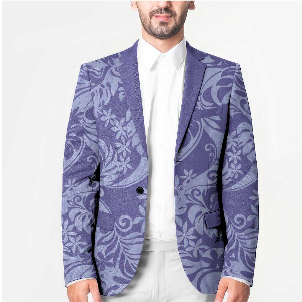 Tahiti Vareau Tiare Floral Blazer Monstera Palm Tropical Leaves - Polynesian Pride
