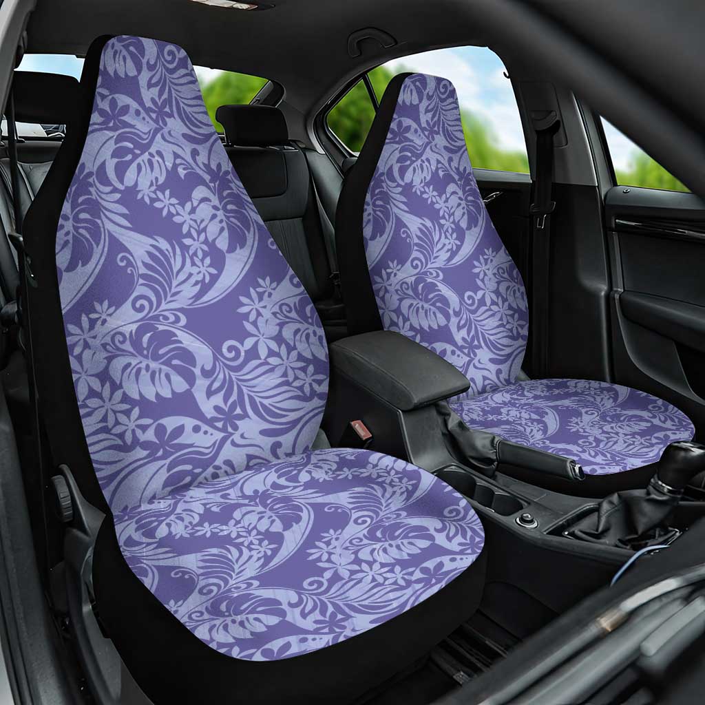 Tahiti Vareau Tiare Floral Car Seat Cover Monstera Palm Tropical Leaves LT01 One Size Purple - Polynesian Pride