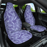 Tahiti Vareau Tiare Floral Car Seat Cover Monstera Palm Tropical Leaves LT01 One Size Purple - Polynesian Pride