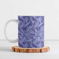 Tahiti Vareau Tiare Floral Ceramic Mug Monstera Palm Tropical Leaves LT01 Purple - Polynesian Pride