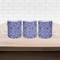 Tahiti Vareau Tiare Floral Ceramic Mug Monstera Palm Tropical Leaves LT01 - Polynesian Pride