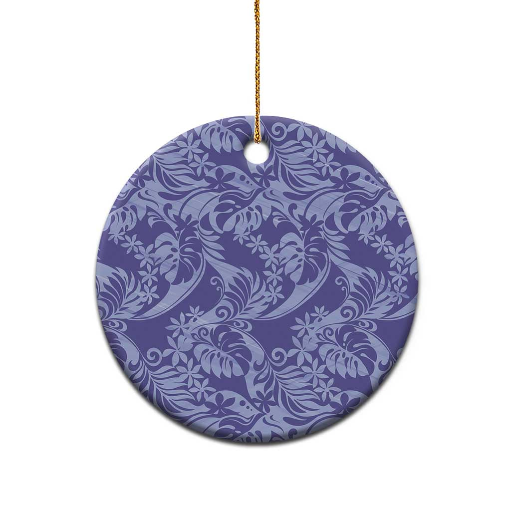 Tahiti Vareau Tiare Floral Ceramic Ornament Monstera Palm Tropical Leaves - Polynesian Pride