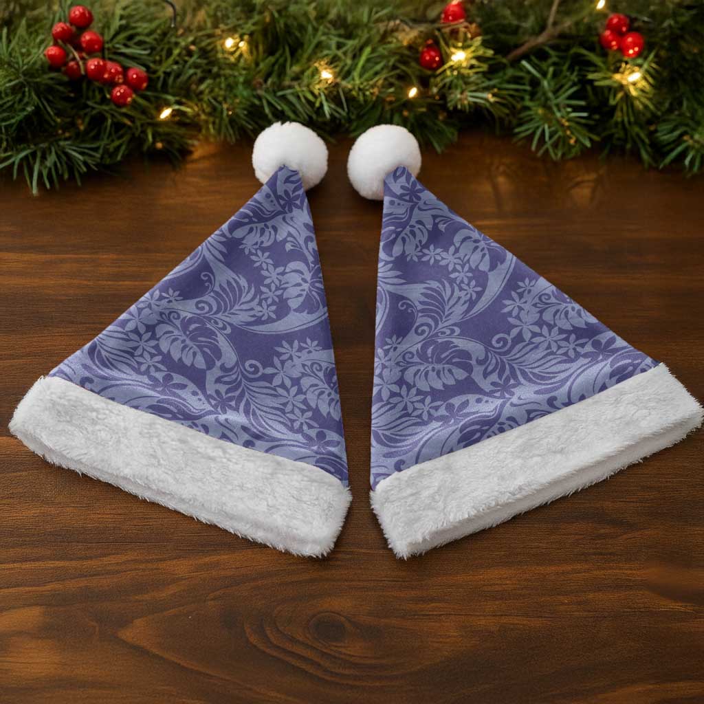 Tahiti Vareau Tiare Floral Christmas Santa Hat Monstera Palm Tropical Leaves LT01 - Polynesian Pride