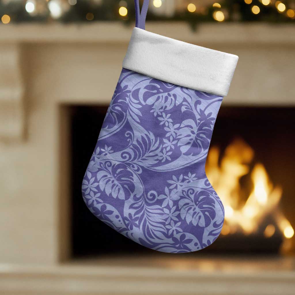 Tahiti Vareau Tiare Floral Christmas Stocking Monstera Palm Tropical Leaves - Polynesian Pride