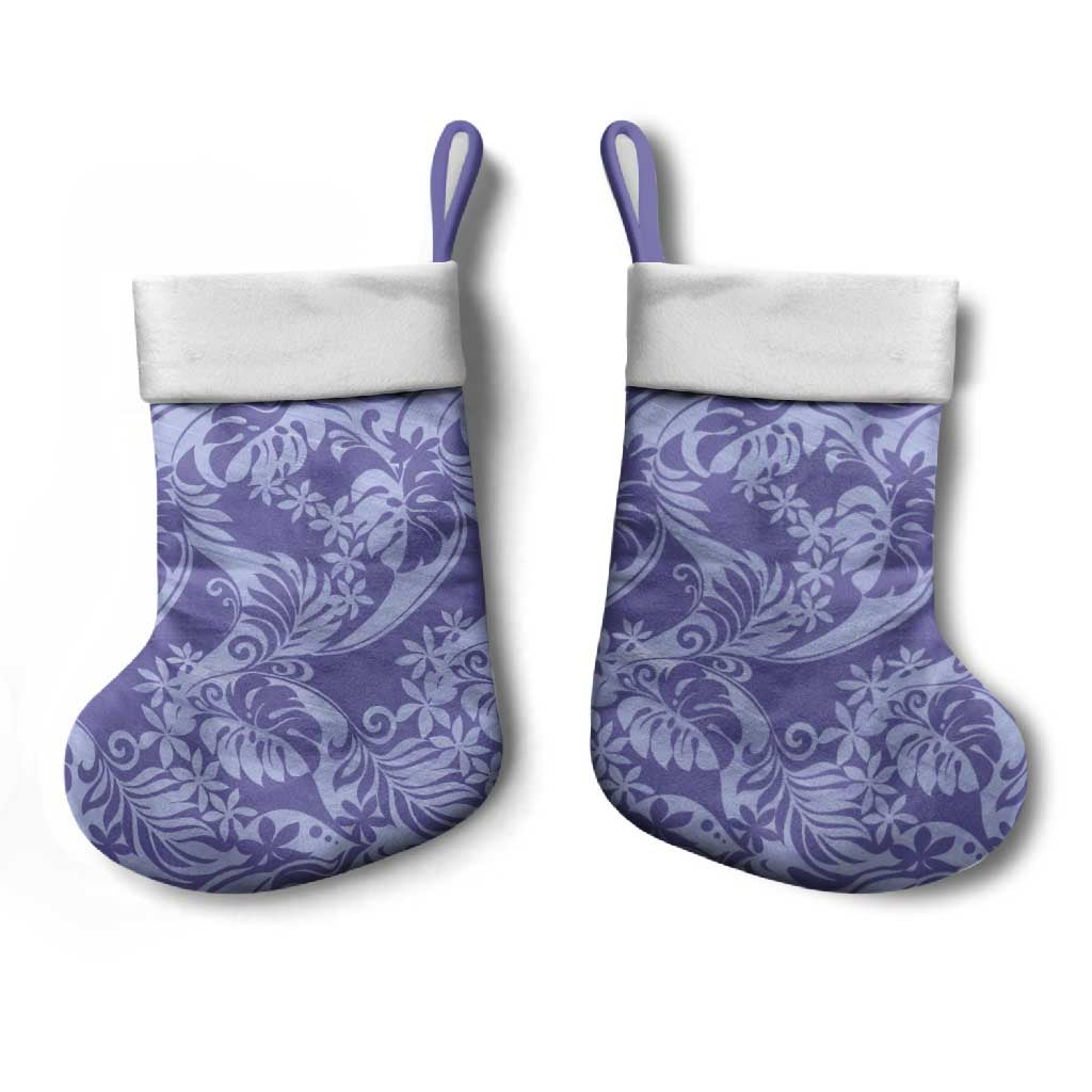 Tahiti Vareau Tiare Floral Christmas Stocking Monstera Palm Tropical Leaves - Polynesian Pride