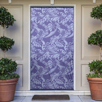 Tahiti Vareau Tiare Floral Door Cover Monstera Palm Tropical Leaves LT01 Purple - Polynesian Pride