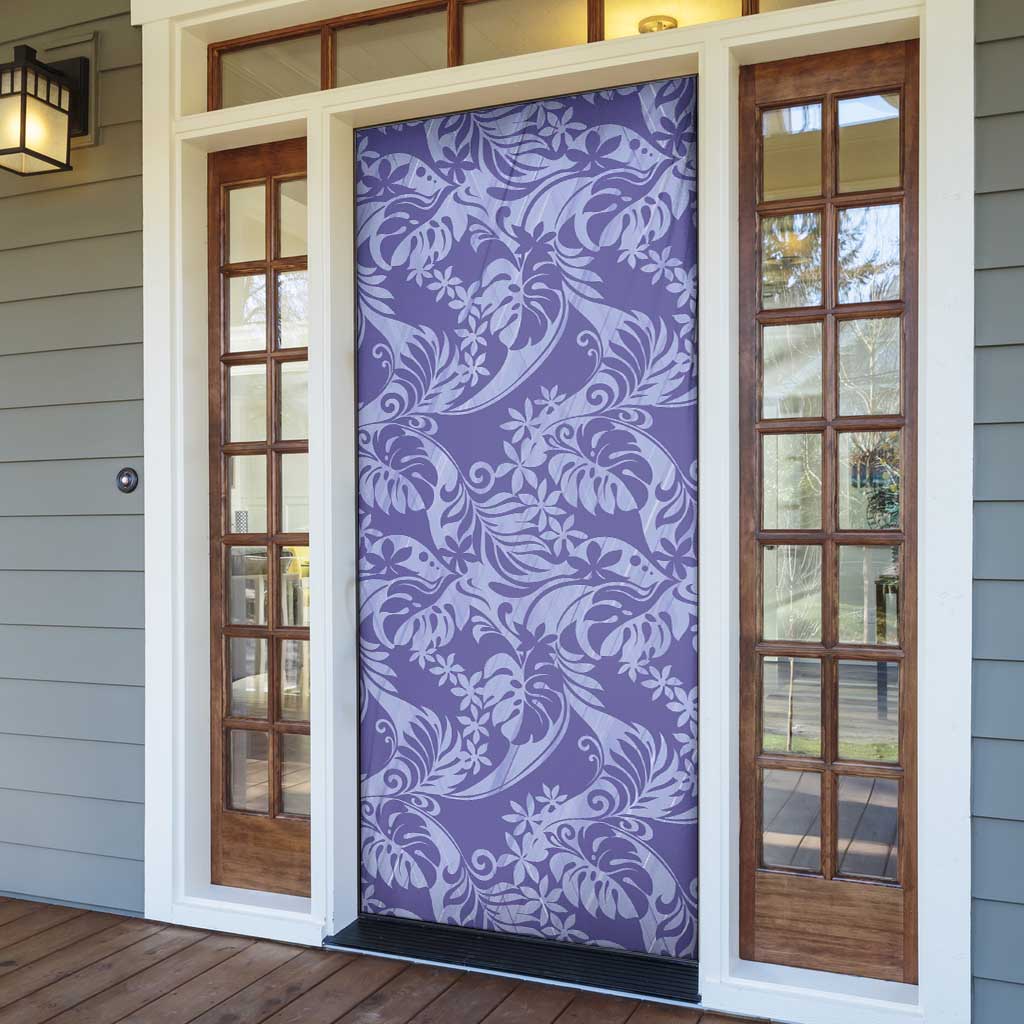 Tahiti Vareau Tiare Floral Door Cover Monstera Palm Tropical Leaves LT01 - Polynesian Pride