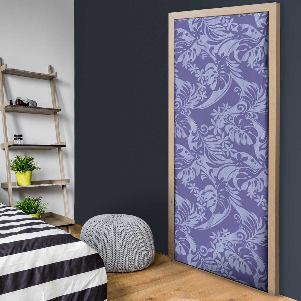 Tahiti Vareau Tiare Floral Door Cover Monstera Palm Tropical Leaves LT01 - Polynesian Pride