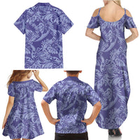Tahiti Vareau Tiare Floral Family Matching Summer Maxi Dress and Hawaiian Shirt Monstera Palm Tropical Leaves LT01 - Polynesian Pride