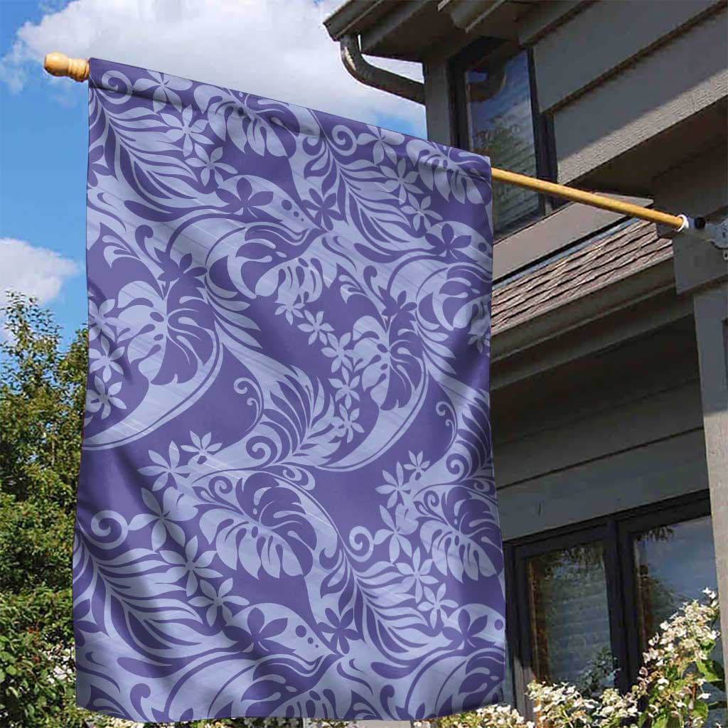 Tahiti Vareau Tiare Floral Garden Flag Monstera Palm Tropical Leaves LT01 - Polynesian Pride