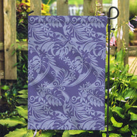 Tahiti Vareau Tiare Floral Garden Flag Monstera Palm Tropical Leaves LT01 Garden Flag Purple - Polynesian Pride