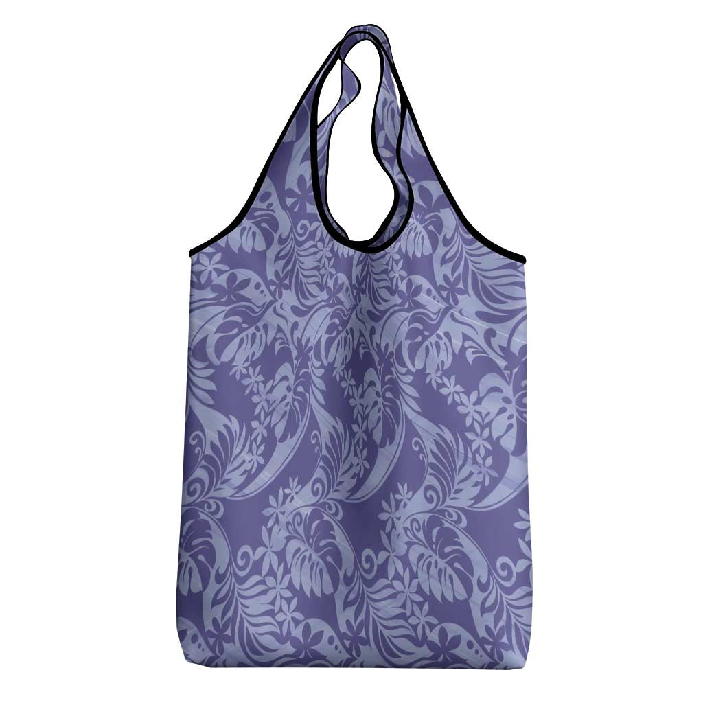 Tahiti Vareau Tiare Floral Grocery Bag Monstera Palm Tropical Leaves LT01 - Polynesian Pride