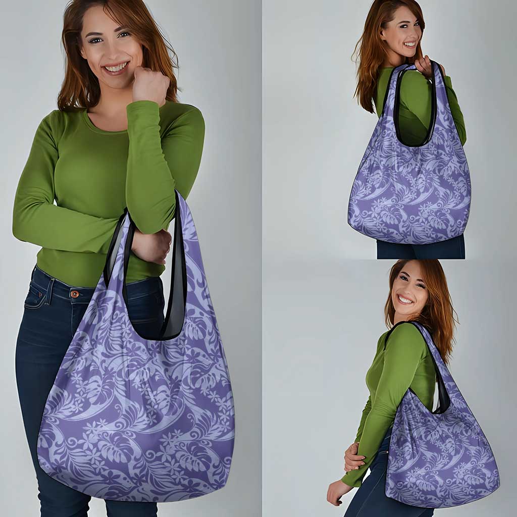 Tahiti Vareau Tiare Floral Grocery Bag Monstera Palm Tropical Leaves LT01 - Polynesian Pride