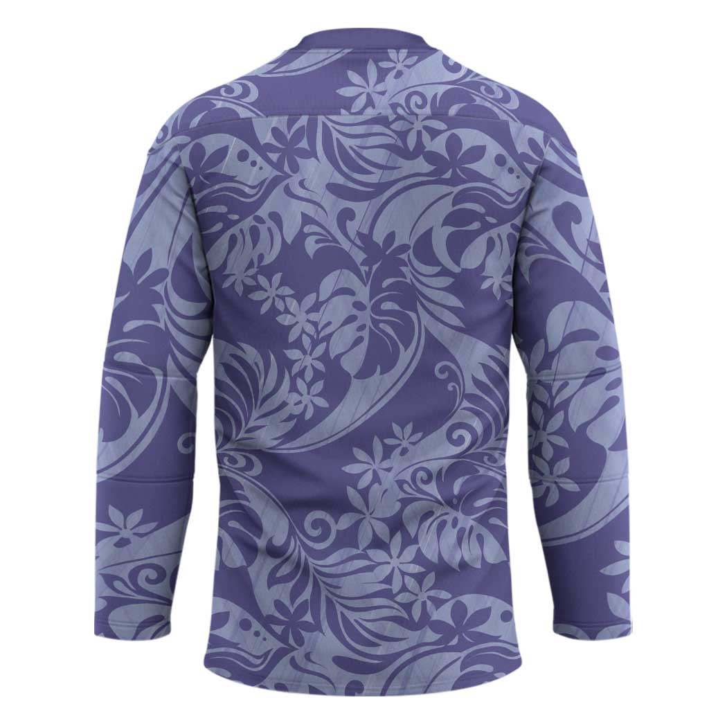 Tahiti Vareau Tiare Floral Hockey Jersey Monstera Palm Tropical Leaves LT01 - Polynesian Pride
