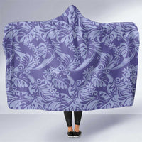 Tahiti Vareau Tiare Floral Hooded Blanket Monstera Palm Tropical Leaves LT01 One Size Purple - Polynesian Pride