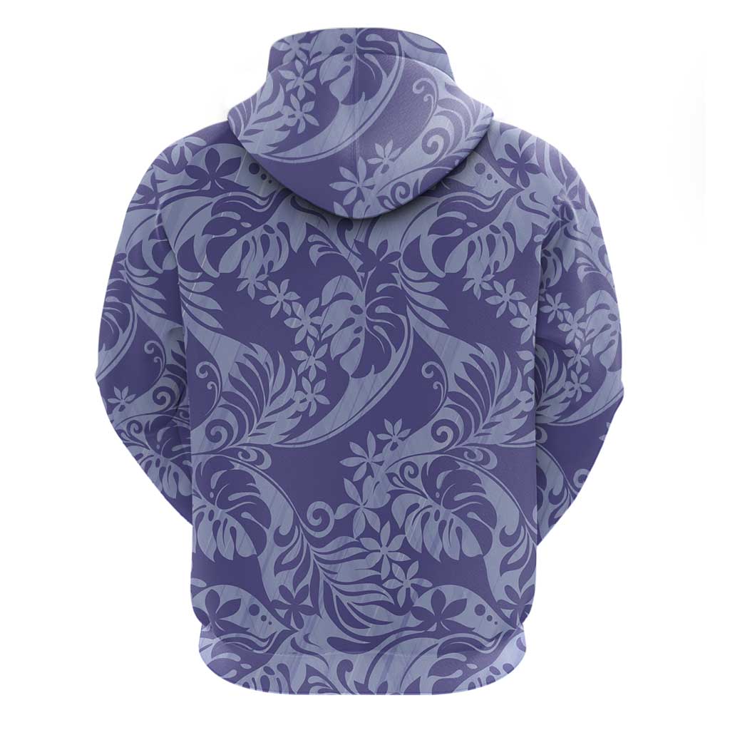 Tahiti Vareau Tiare Floral Hoodie Monstera Palm Tropical Leaves LT01 - Polynesian Pride