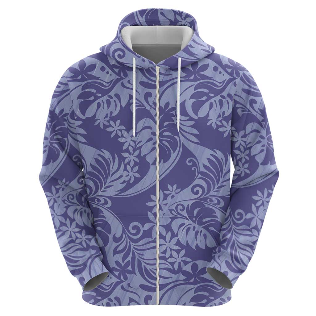 Tahiti Vareau Tiare Floral Hoodie Monstera Palm Tropical Leaves LT01 - Polynesian Pride
