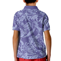 Tahiti Vareau Tiare Floral Kid Polo Shirt Monstera Palm Tropical Leaves LT01 - Polynesian Pride