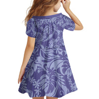 Tahiti Vareau Tiare Floral Kid Short Sleeve Dress Monstera Palm Tropical Leaves LT01 - Polynesian Pride