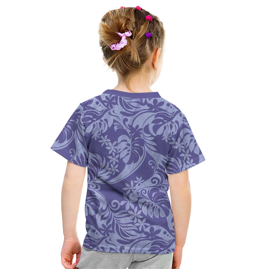 Tahiti Vareau Tiare Floral Kid T Shirt Monstera Palm Tropical Leaves LT01 - Polynesian Pride