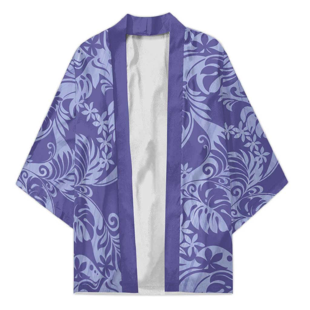 Tahiti Vareau Tiare Floral Kimono Monstera Palm Tropical Leaves - Polynesian Pride