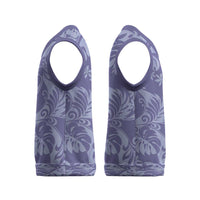 Tahiti Vareau Tiare Floral Christmas Knitted V-Neck Vest Monstera Palm Tropical Leaves LT01 - Polynesian Pride