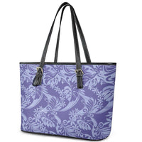 Tahiti Vareau Tiare Floral Leather Tote Bag Monstera Palm Tropical Leaves LT01 - Polynesian Pride